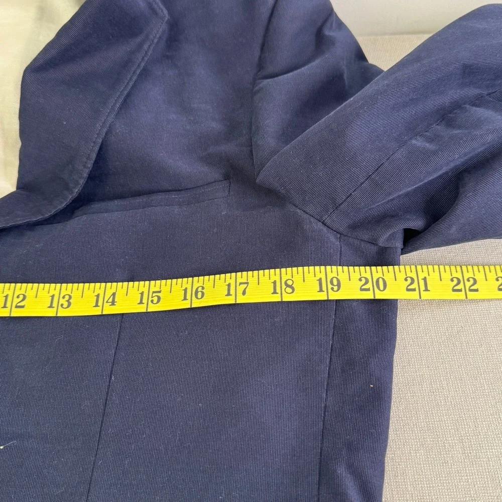 W.R.K. NY Blue 2‎ button blazer suede elbow patches Size 42